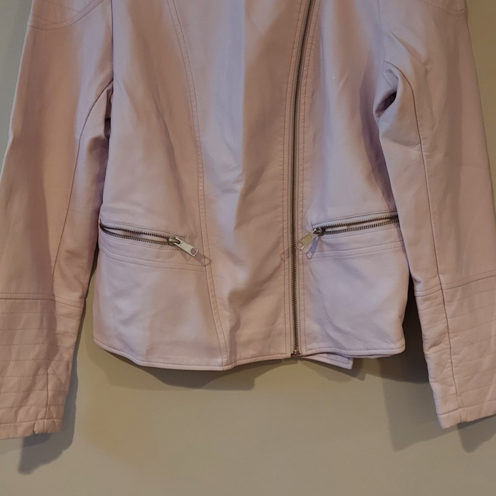 Apt. 9 Women's Light Pink Leather Jacket